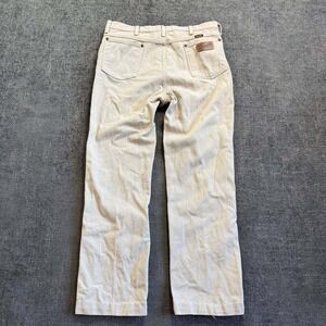 Wrangler Cowboy Cut Jeans Mens 34x29 Tan Sand Straight Leg Denim Made USA